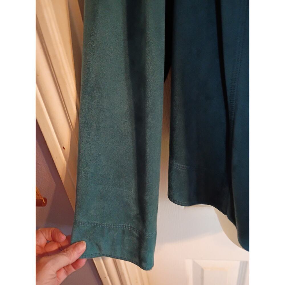 Joseph Ribkoff Cardigan Teal Green Sz 14 No Fabric Tag Feels Like Soft Suede... - Picture 4 of 7